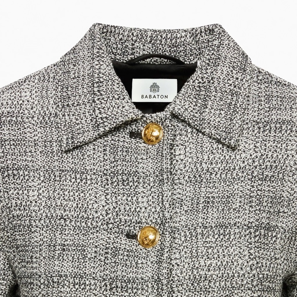 Aritzia Babaton black & white cotton linen tweed blazer jacket - 2XS - Picture 7 of 10